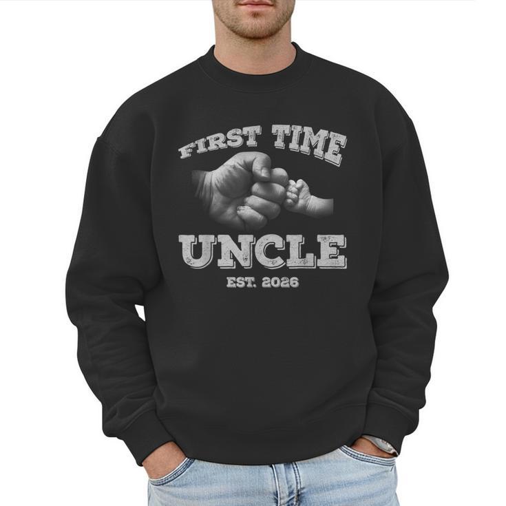 Vintage First Time Uncle 2026 Hand Dad Baby Father's Day Men Sweatshirt