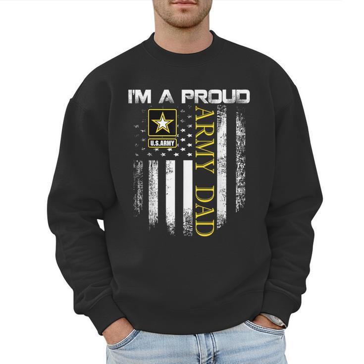 Vintage I'm A Proud Army Dad With American Flag Men Sweatshirt