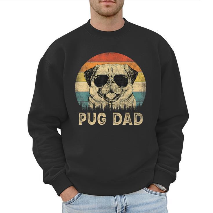 Vintage Pug Dad Dog Lovers Father's Day Tee Men Sweatshirt