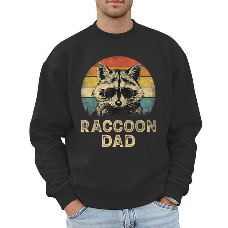 Vintage Raccoon Dad Raccoon Lovers Daddy Father's Day Men Sweatshirt