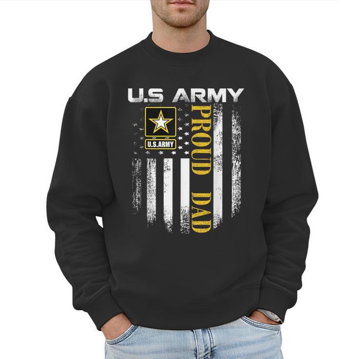 Vintage US Army Proud Dad With American Flag Men Sweatshirt