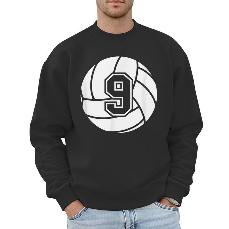 Volleyball Player 9 Volleyball Mom Dad Jersey Number 9 Men Sweatshirt
