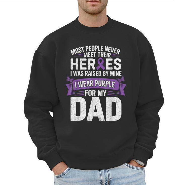 I Wear Purple For My Dad Pancreatic Cancer Support Men Sweatshirt
