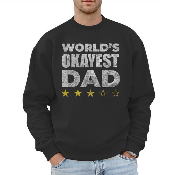 Worlds Okayest Dad Vintage Style Men Sweatshirt