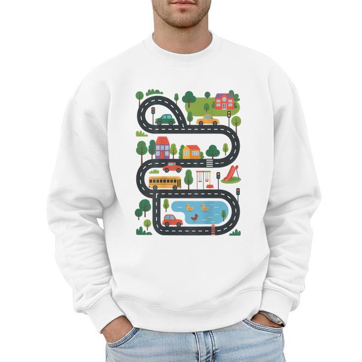 On Back Tired Dads Club Car Race Track On Dad Daddy Men Sweatshirt
