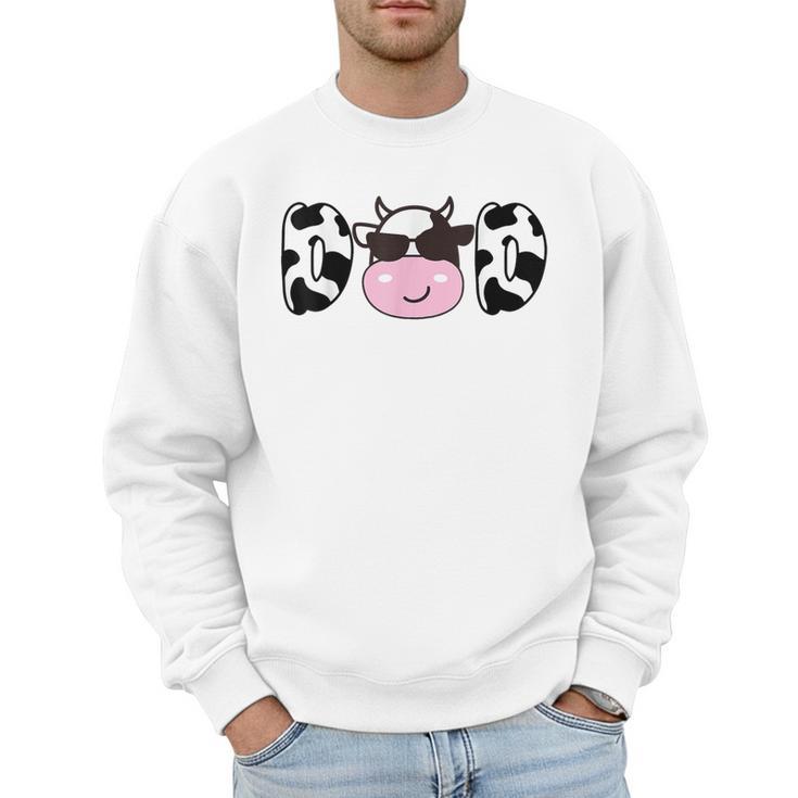 Dad Of The Birthday Girl Cow Daddy Papa Bday Matching Men Sweatshirt