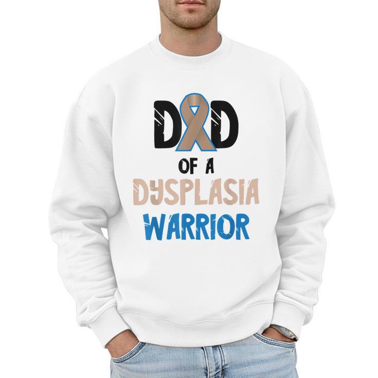 Dad Of A Hip Dysplasia Warrior Beige Blue Hip Dysplasia Men Sweatshirt