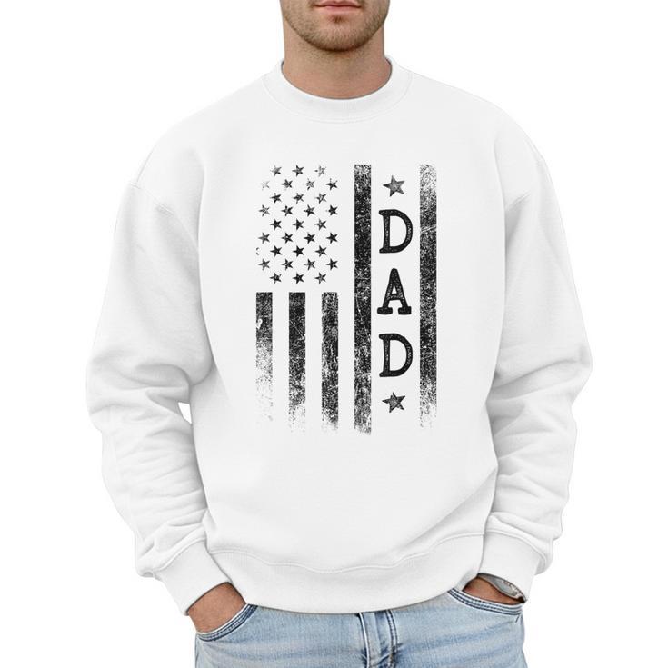 Dad Patriotic American USA Flag Father's Day Dad Men Sweatshirt