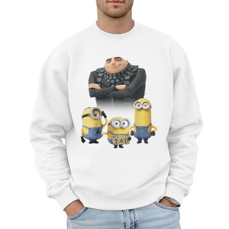 Despicable Me Minions Father's Day 1 Dad Cardboard Sign Men Sweatshirt