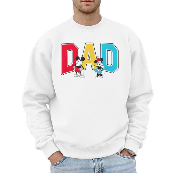 Disney Mickey And Friends Mickey Minnie Dad Collegiate Logo Men Sweatshirt