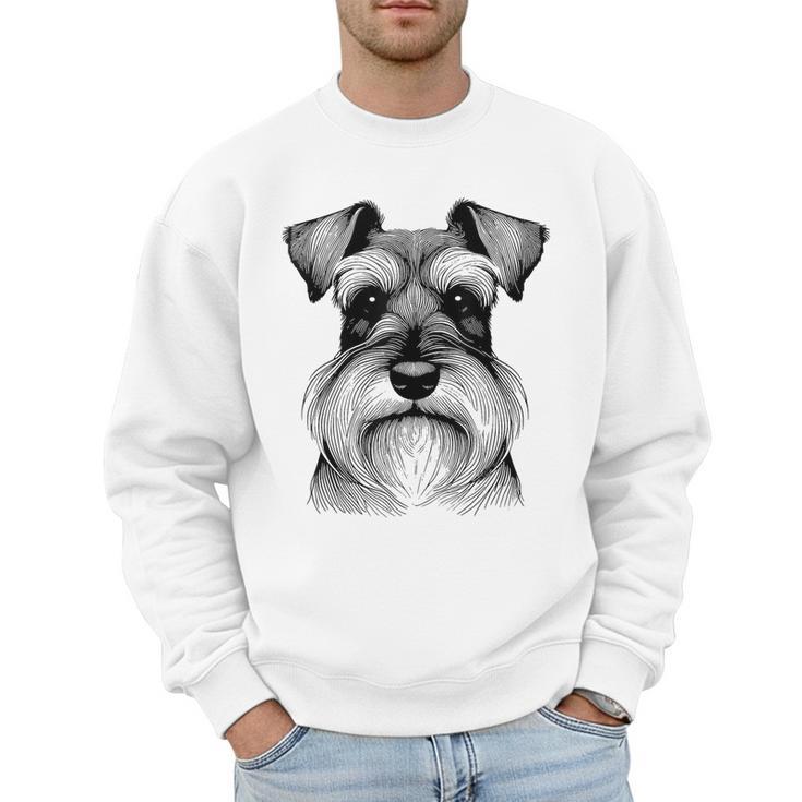 Dog Fingerprint Miniature Schnauzer Dad Mom Men Sweatshirt