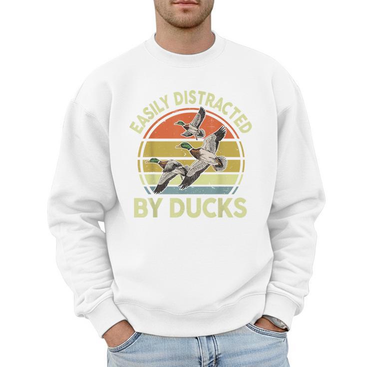 Easily Distracted Duck Hunting Dad Hunter Son Daughter Men Sweatshirt