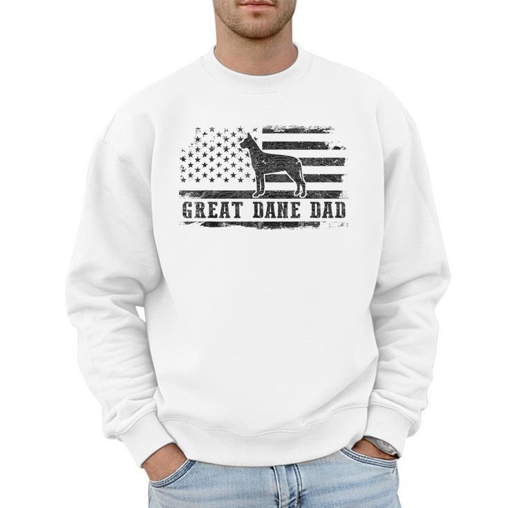 Great Dane Dad Distressed American Flag Patriotic Dog Men Sweatshirt