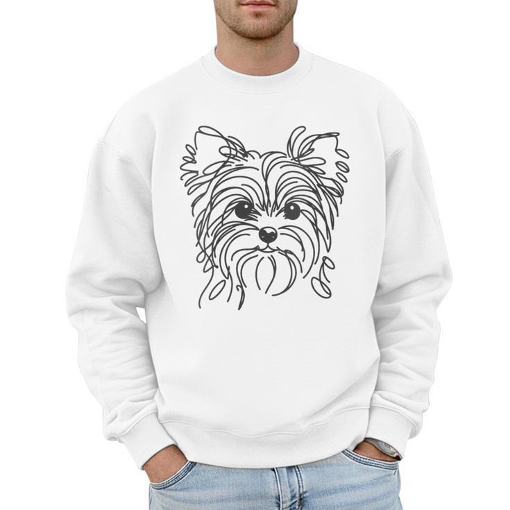 Line Art Dad Mom Dog Teecup Yorkie Men Sweatshirt