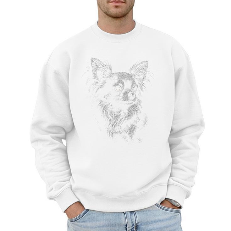 Long Haired Chihuahua Dog For Men Women Dog Mom Dad Men Sweatshirt