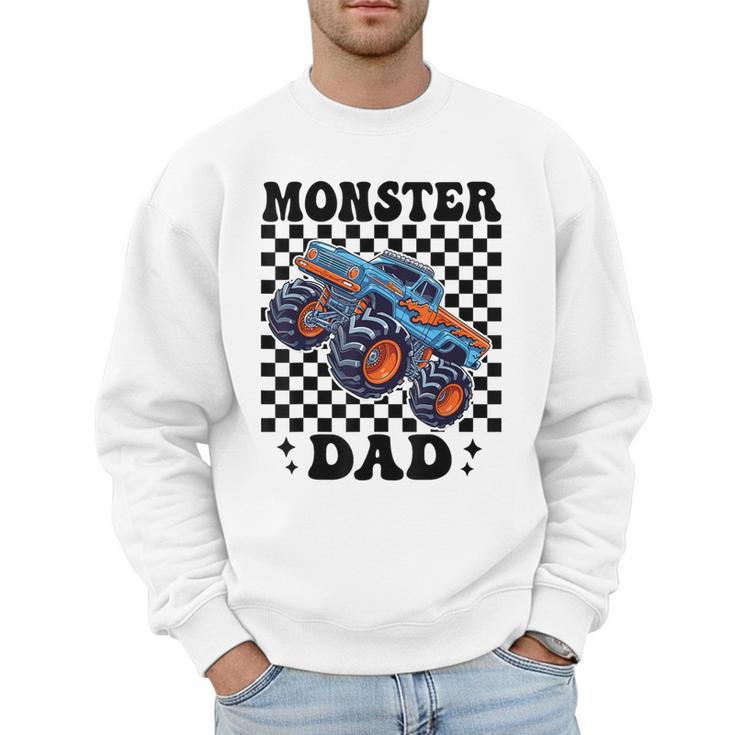 Monster Truck Dad Family Matching Monster Trucks Birthday Men Sweatshirt