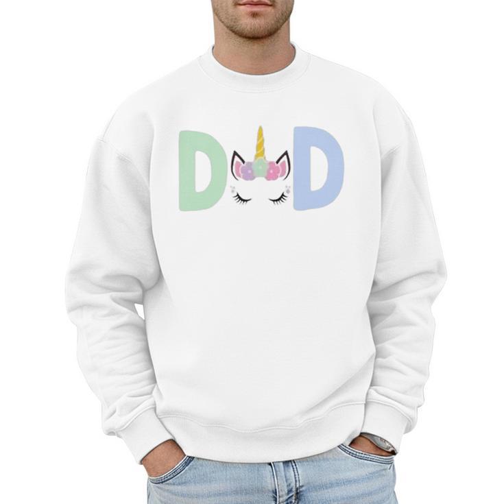 Unicorn Dad First Birthday Girl Family Matching Mama Party Men Sweatshirt
