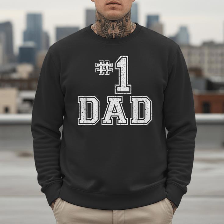 1 Dad Number One Father's Day Vintage Style Men Sweatshirt