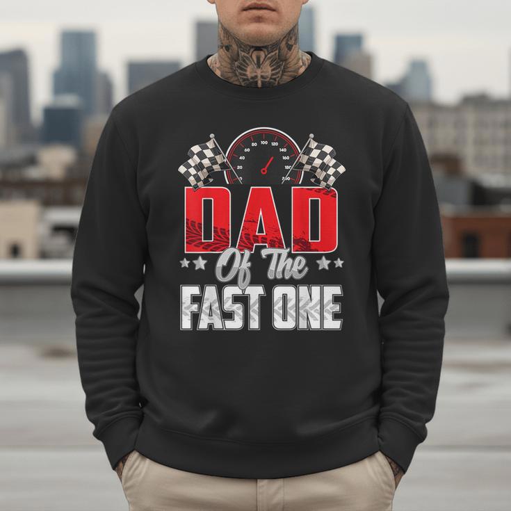 1 Year Old Racing Car Fast One Birthday 1st Family Dad Men Sweatshirt