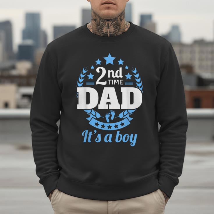 2nd Time Dad It's A Boy Dad Again Second Baby Announce Men Sweatshirt
