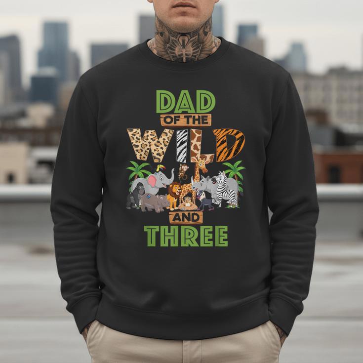 3rd Birthday Zoo Safari Jungle Dad Of The Wild And Three Men Sweatshirt