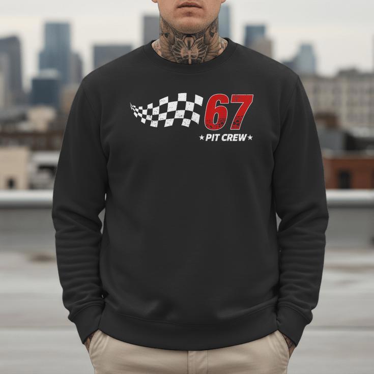 67 Pit Crew Six Seven Racing Birthday Race Car For Dad Mom Men Sweatshirt