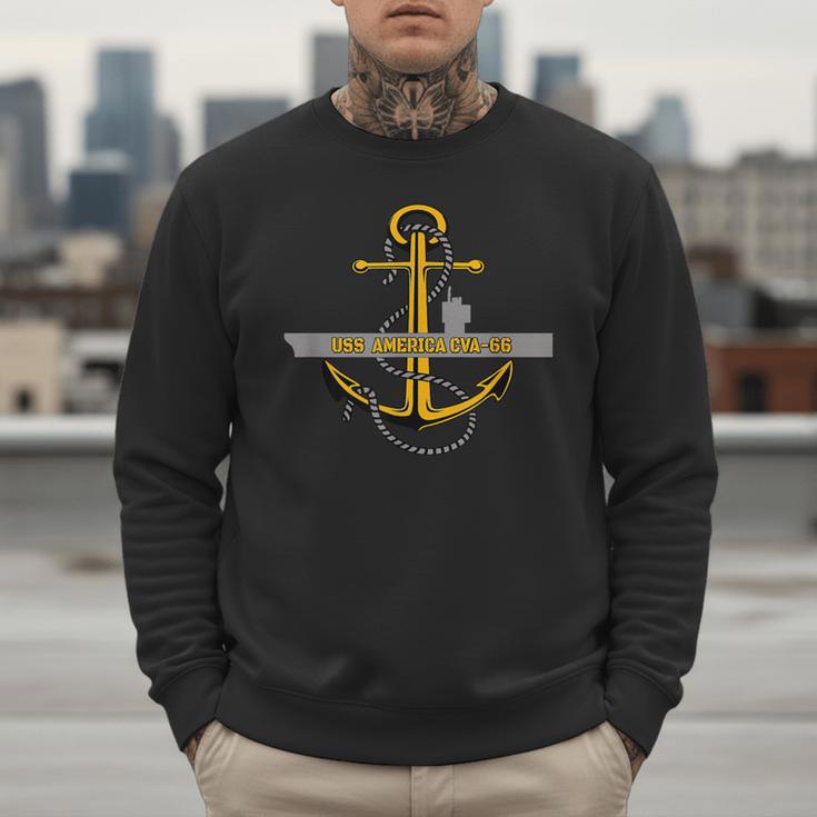 Aircraft Carrier USS America CVA-66 Veterans Day Dad Son Boy Men Sweatshirt