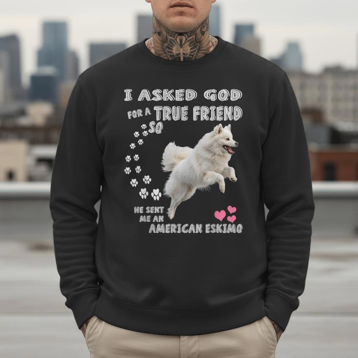 American Eskimo Dog Mom Eskie Dad Art Eskie Lover Quote Men Sweatshirt