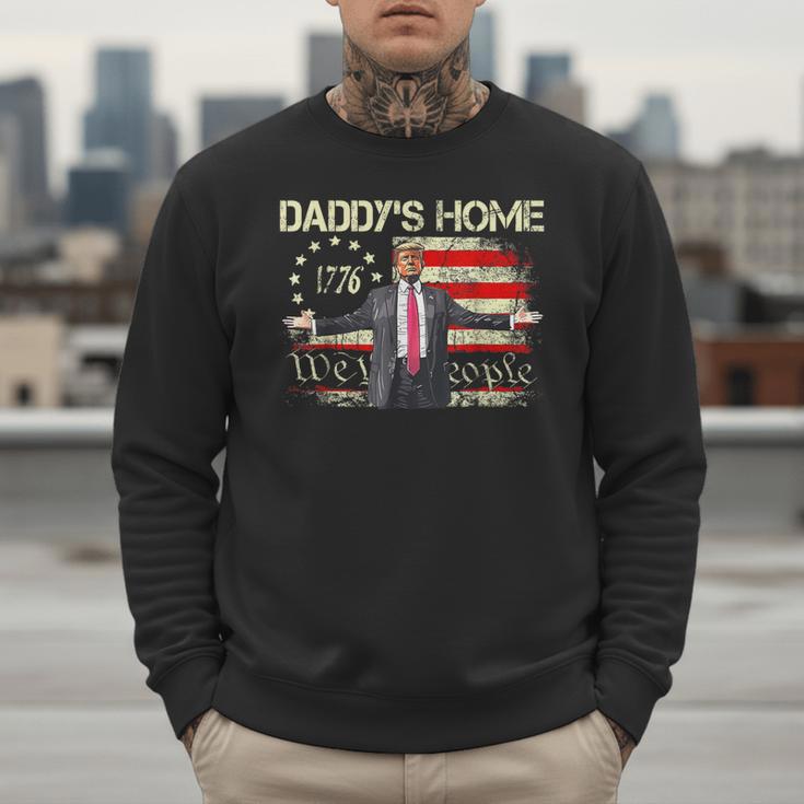 American Flag Trump 2024 Daddy's Home We The People Men Sweatshirt
