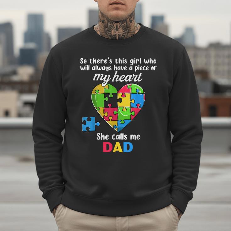 Autism Dad Of Autism Daughter Daddy Shirts Autistic Support Men Sweatshirt
