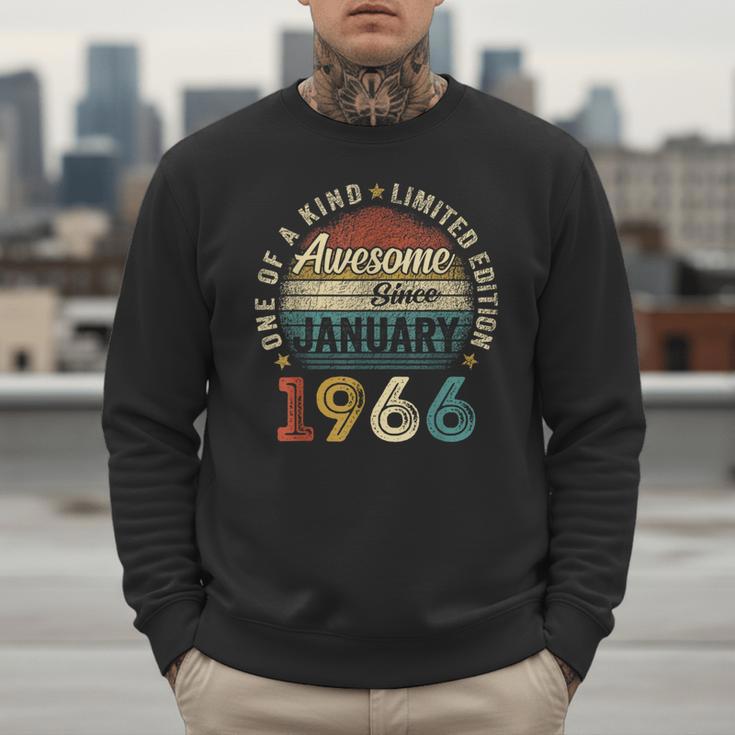 Awesome Since January 1966 60 Year Old 60th Birthday Men Dad Men Sweatshirt