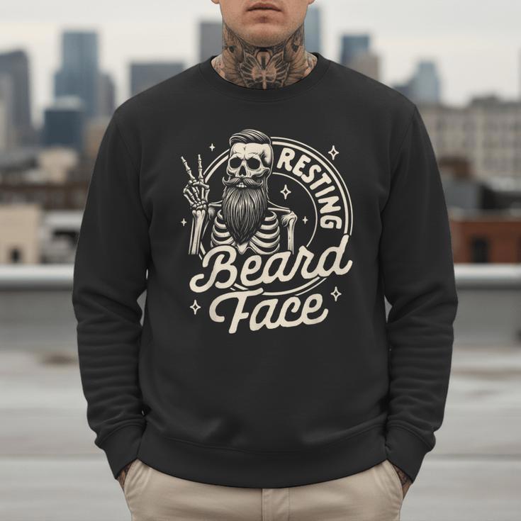 Bearded Dad Daddy Papa Father’s Day Resting Beard Face Men Sweatshirt
