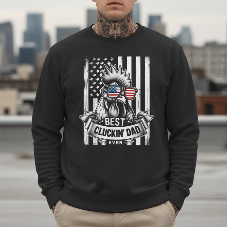 Best Cluckin' Dad Ever Chicken Lover Graphic Tees Cotton Polyester Casual Graphic Small Crew Neck Short Sleeve Men Sweatshirt