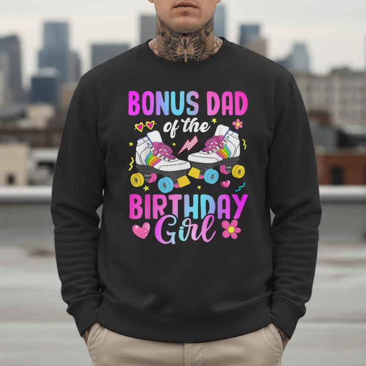 Bonus Dad Of The Birthday Girl Rolling Skate Bday Family Men Sweatshirt