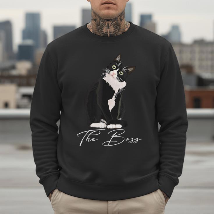 Boss Tuxedo Cat Lovers Tee Shirt For Mom Dad Men Sweatshirt