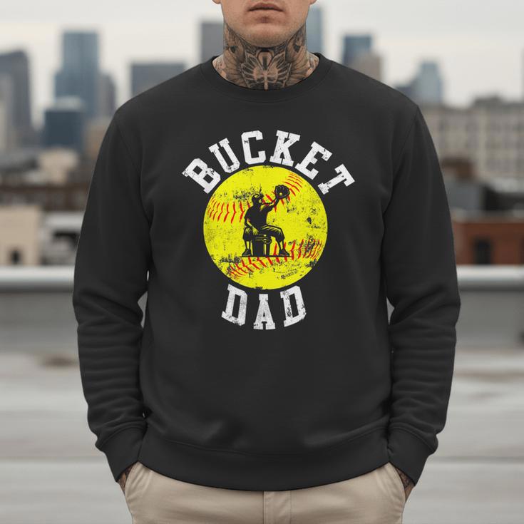 Bucket Dad Softball Dad Baseball Father's Coach Men Sweatshirt Bucket Dad Softball Dad Baseball Father's Coach Men Sweatshirt
