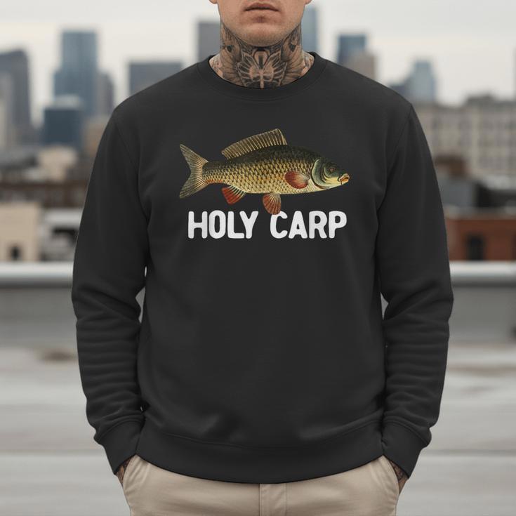 Carp Fish Pun Fishing Trip Fisherman Dad Holy Carp Men Sweatshirt