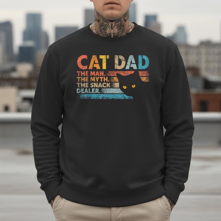 Cat Dad The Man The Myth Snack Dealer Fathers Day Men Sweatshirt
