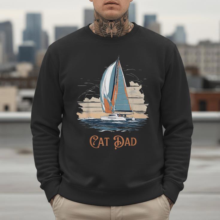Cat Dad Vintage Catamaran Sailing Men Sweatshirt