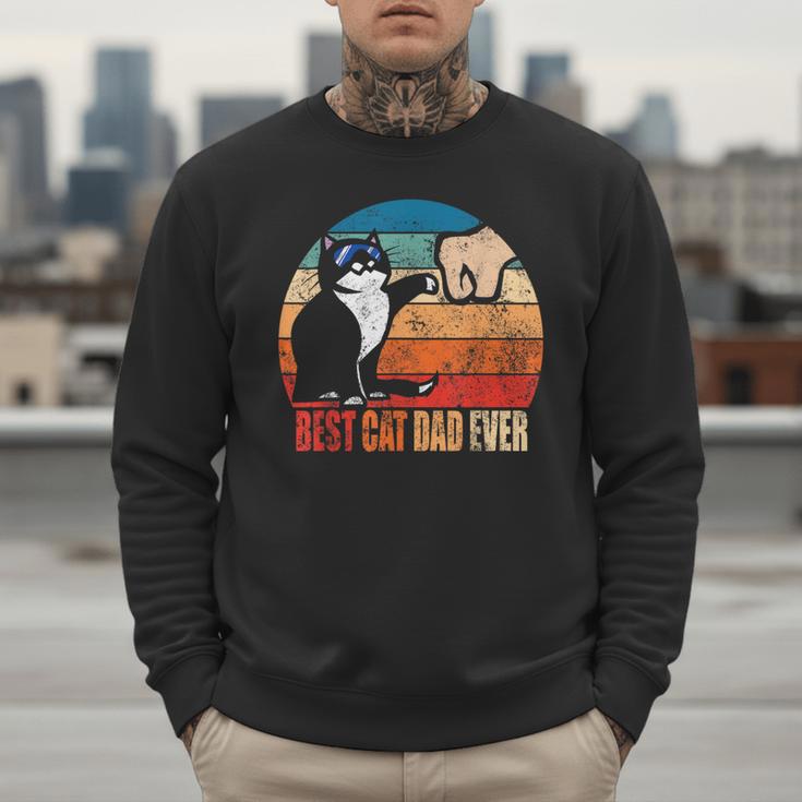 Cat Loving Daddy Fathers Day Mens None Best Cat Dad Ever Paw Fist Bump Fathers Day TeeShirt Small US Men Sweatshirt