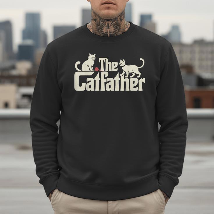 The Catfather Cat Dad Father's Day Cat Lover Men Sweatshirt