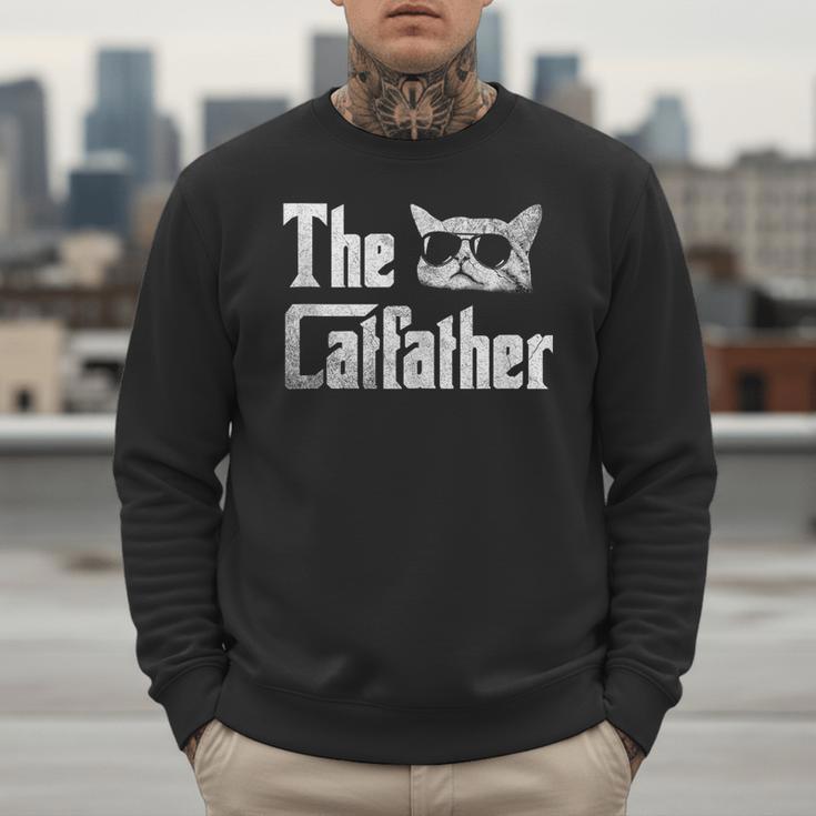 The Catfather Cool Cat Daddy Glasses Men Sweatshirt