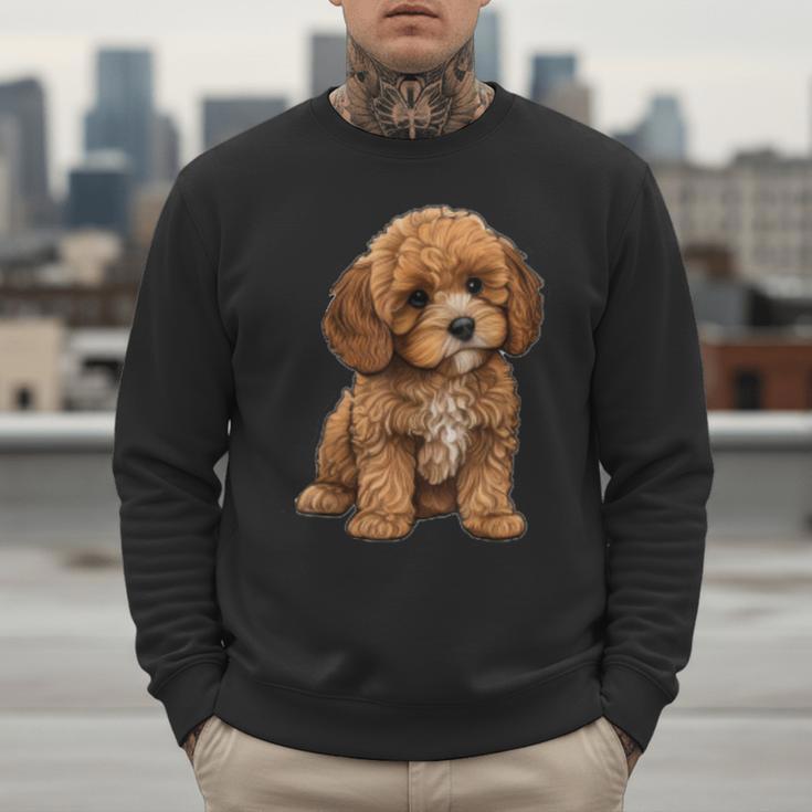 Cavapoo Breed Pet Lover Art Dog For Mom Dad Kids Men Sweatshirt