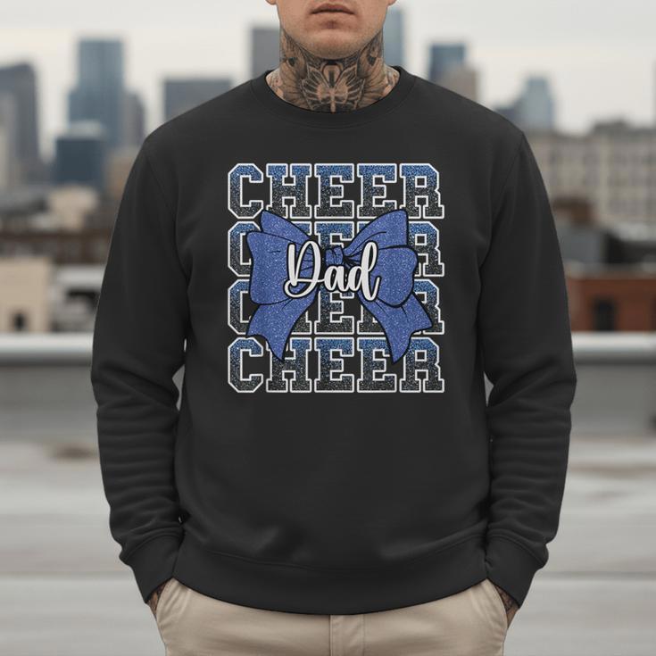 Cheer Dad Daddy Bow Sport Cheerleader Cheerleading Blue Men Sweatshirt