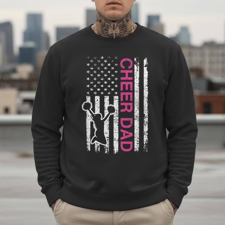Cheer Dad Flag Pink Cheerleading Men Sweatshirt