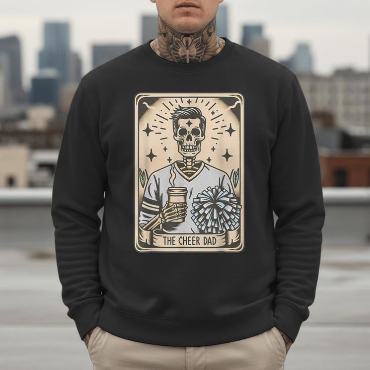 Cheer Dad Tarot Card Skeleton Cheerleading Fathers Day Men Sweatshirt