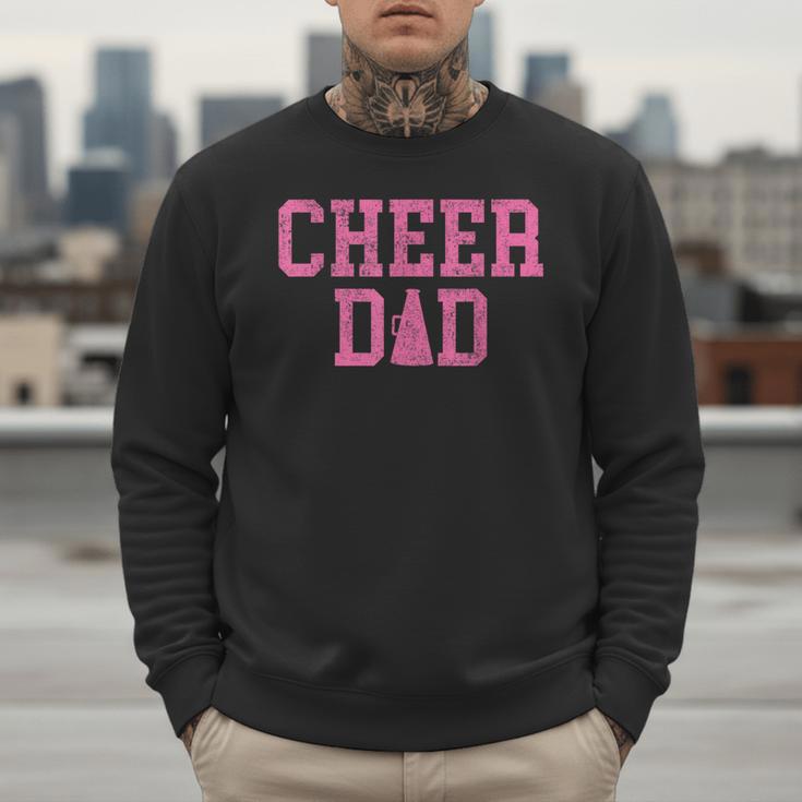 Cheer Dad Vintage Retro Cheerleading Pink Men Sweatshirt