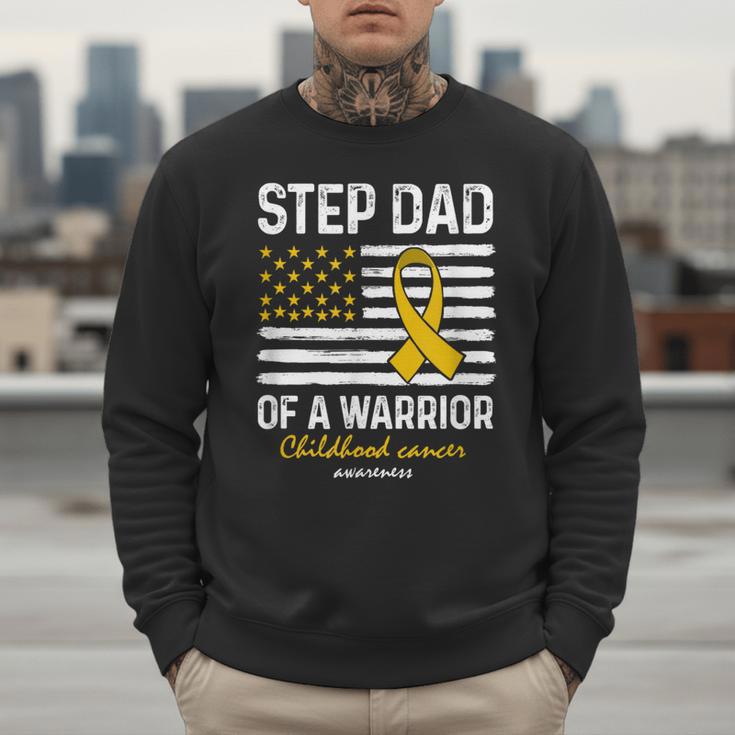 Childhood Cancer Survivor Support Step Dad Of A Warrior Men Sweatshirt