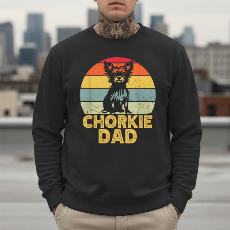Chorkie Dad Retro Sunset Chihuahua Yorkie Mix Lover Men Sweatshirt