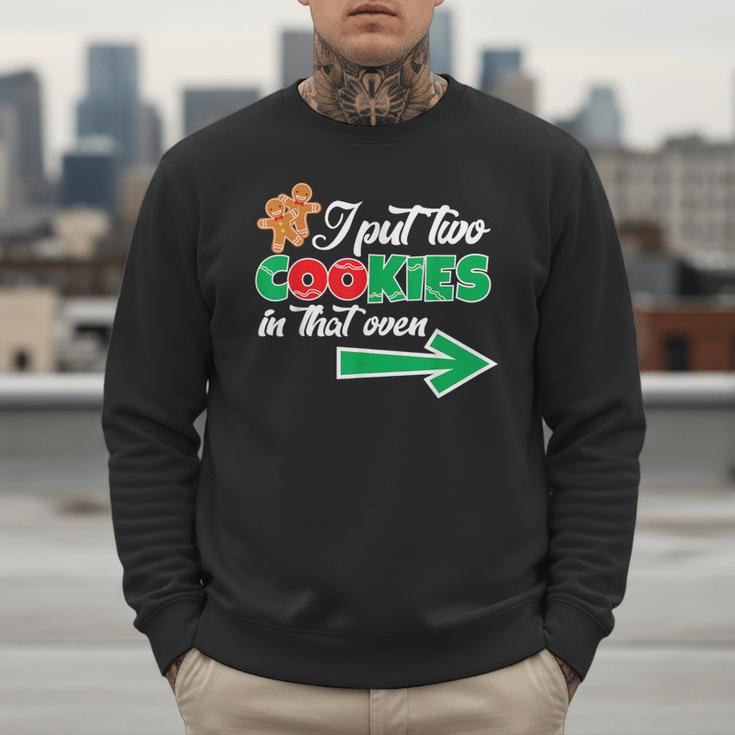 Christmas Twins Expecting Dad T-Shirt Pregnant Wife Tee Men Sweatshirt